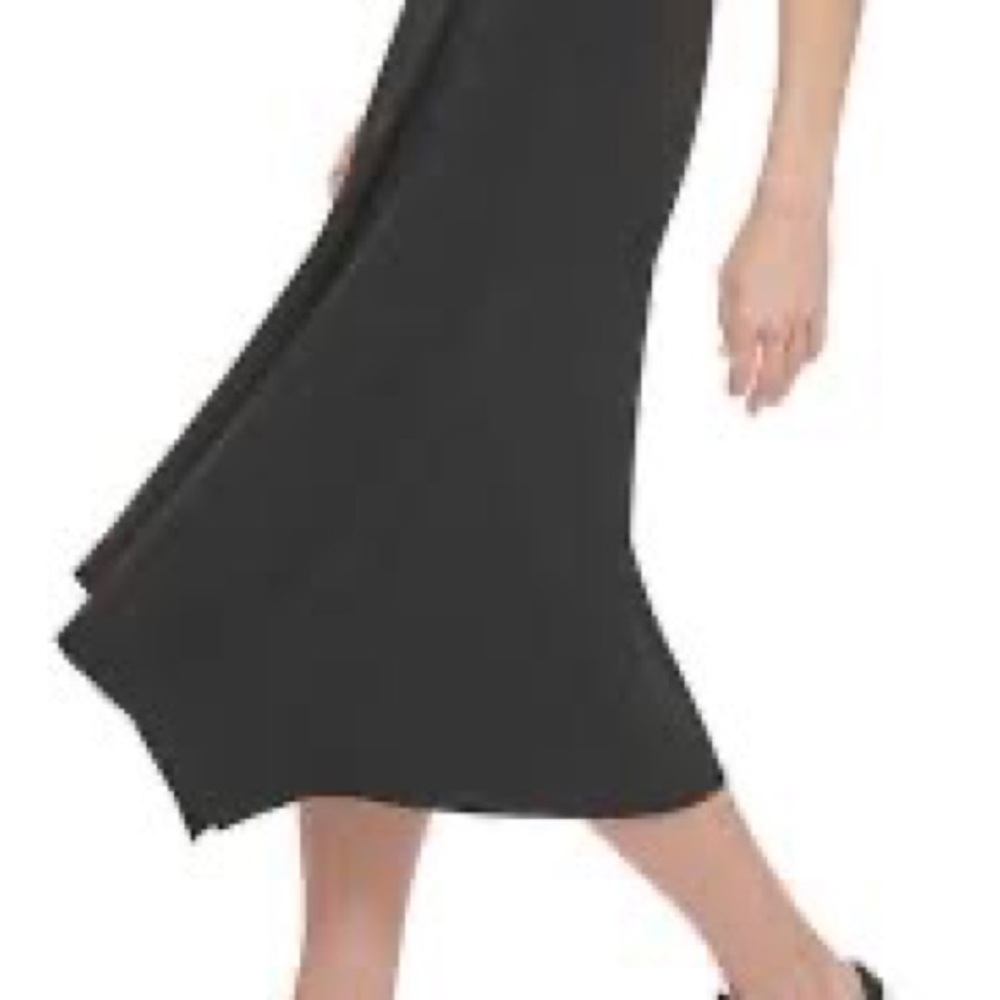 375- Dkny NWT Logo Elastic Waistband Asymmetrical Pull-On Skirt, Size Large